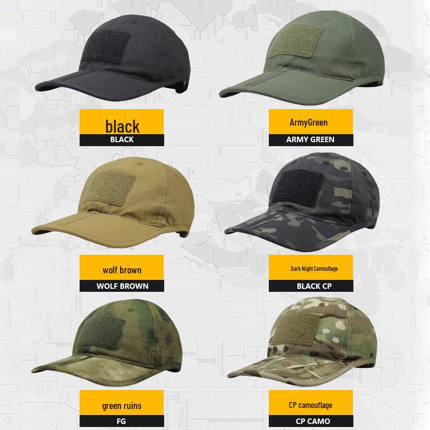 Men's Camouflage Sunshade Tactical Baseball Cap - Foldable, Velcro, Sun Protection, and Ideal for Outdoor and Fishing Activities.