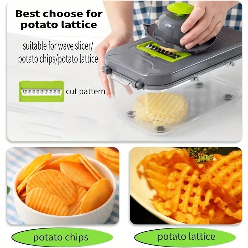 22-Piece Kitchen Vegetable Cutter, Slicer, Grater, and Dicer Set