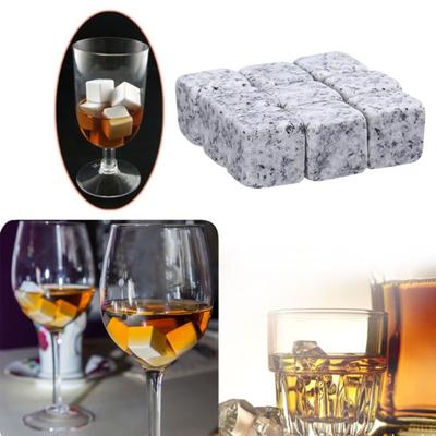 9Pcs Reutilizáveis Whiskey Stones Chillers Vinho Bebidas Cooler Cubos de Gelo Granito Rochas
