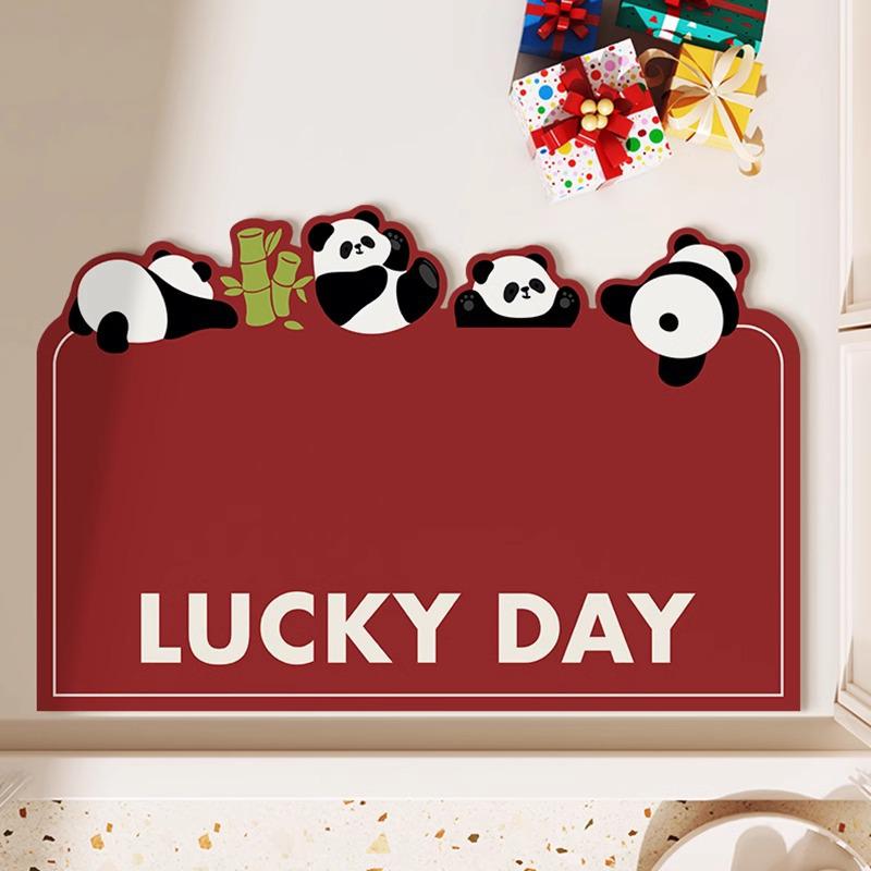 Festive Red Diatomaceous Earth Bathroom Mat - Soft, Stain-Resistant, Non-Slip, Absorbent 40x60cm