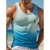Sommer Freizeit Herren Ärmelloses T-Shirt Hawaiianischer Stil Herrenmode Rundhals Tanktop Outdoor Strand Herren Tanktop