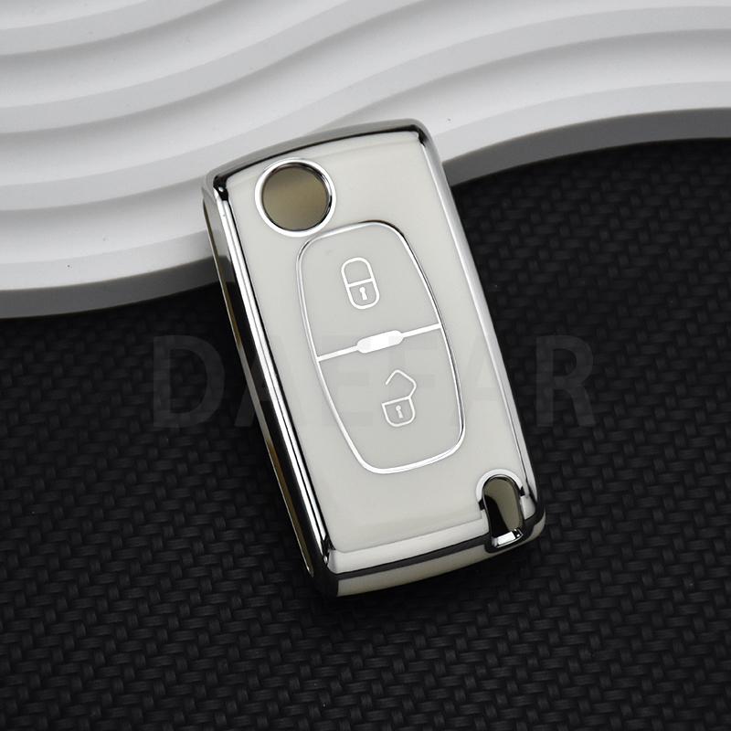 For Citroen C2 C3 C4 C5 C6 C8 for Peugeot 107 207 307 307S 308 407 607 TPU 2 3 Buttons Car Remote Key Case Cover