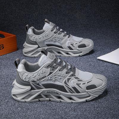 Sapatos Esportivos Masculinos Respiráveis de Malha Moda 2025 Outono Novo Sapatos Esportivos Casuais de Solado Grosso Confortáveis Antiderrapantes Sapatos de Corrida para Exterior