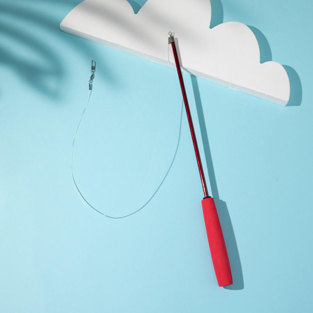 Beliebter Katzen-Teaser-Stick: Dreiteilige Rute mit mehreren Farboptionen zur Selbstunterhaltung.