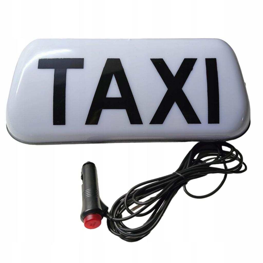 Lampada Taxi LED Bianca Con Scritta Gallo Su Magnete Spina Accendisigari