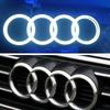 Lpdv0 Car LED Front Grille 4-Ring Logo Light Static White Light 249 273 285mm For Lpdv0 A3 A4 A5 A6 A7 A8 S4 S5 S6 S7 Q3 Q5 Q7 TT