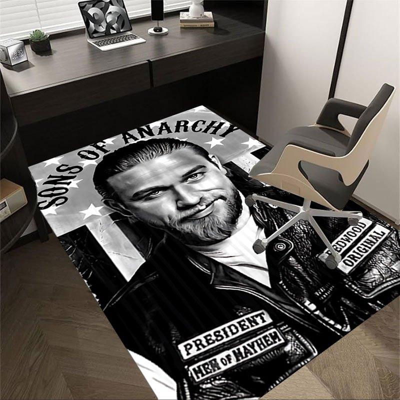 

1pc Sons of Anarchy themed Office Carpet Chair Mats - durable polyester rug for home theater, office, dorm room decor - tA11 60cm by 90cm
