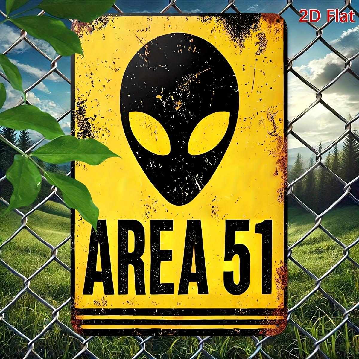Area Retro Sign Alien Warning Area Retro Sign Art Wall Decor for Bedroom Office Living Room Cafe Bar Home 20x30cm(7.8x11.8inch)
