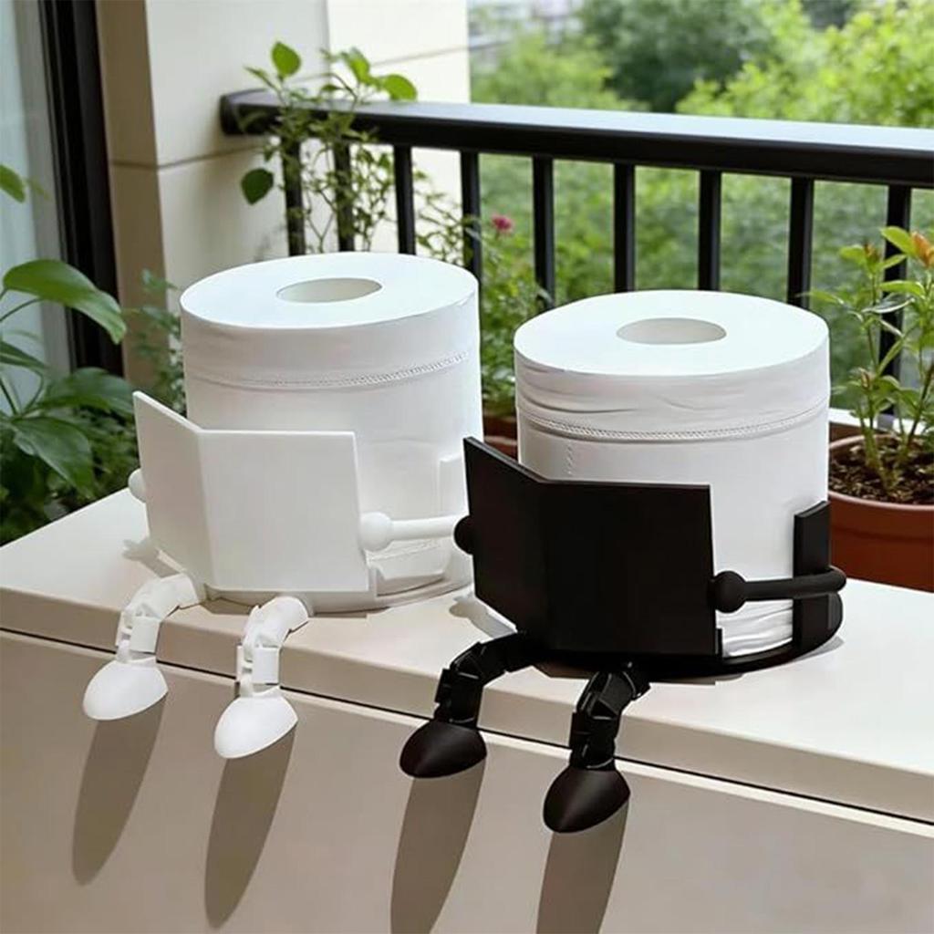 Toilet Paper Holder Stand 3D Printed Reading Funny Cute Napkin Stand Bathroom Toilet Paper Holder for Bathroom Kitchen RV Travel