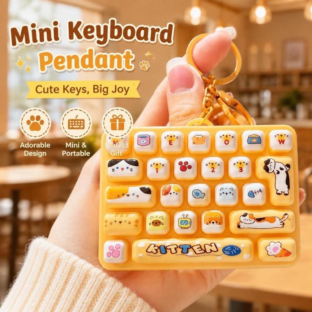 26 Key Decompression Button Toy Creative Style Keyboard Keychain Children Use