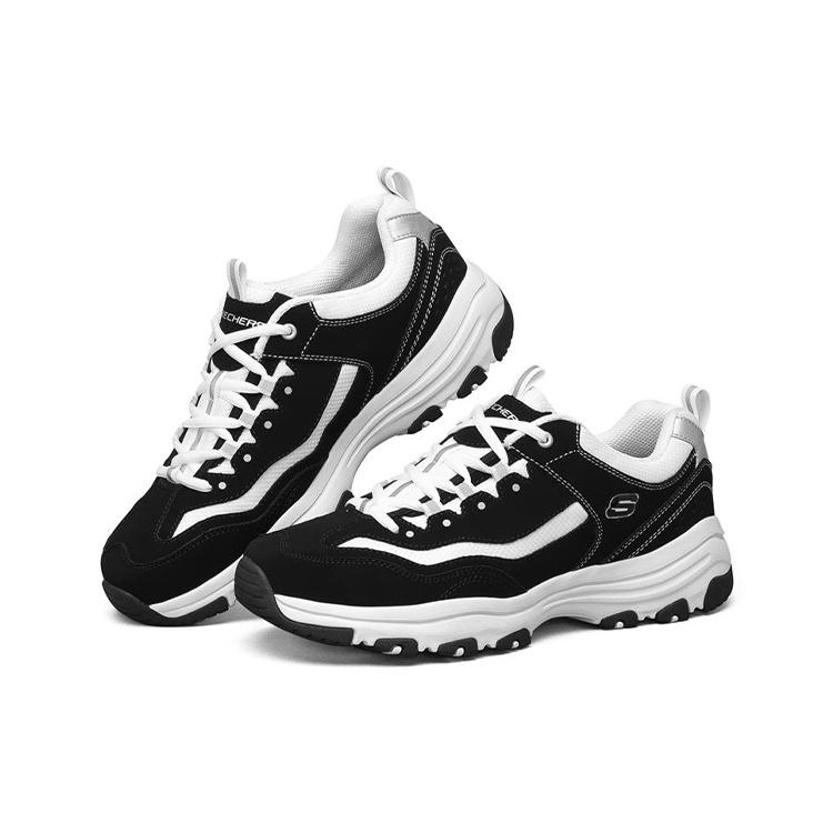 Skechers D'Lites I-Conik Low-Top Running Shoes Black/White Men's 8790091-BKW
