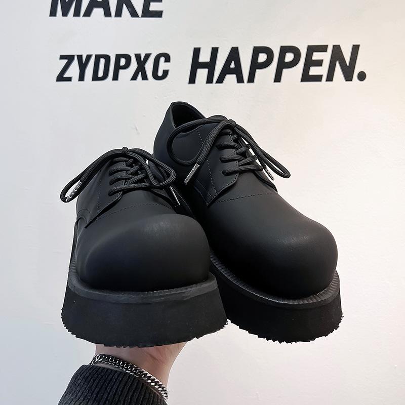 Mickey Derby Shoes Men's High-end Thick-soled Matte Retro Casual Big Head Shoes Zhang Jie Same Leather Shoes 21233-A