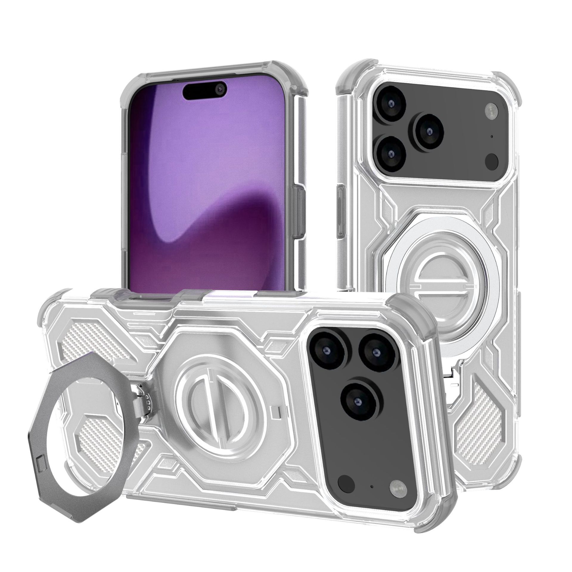

The new model is suitable for Apple series mobile phone case, airbag anti-drop iphone17 bracket, magnetic transparent color mobile phone case. IP17-PRO-MAX