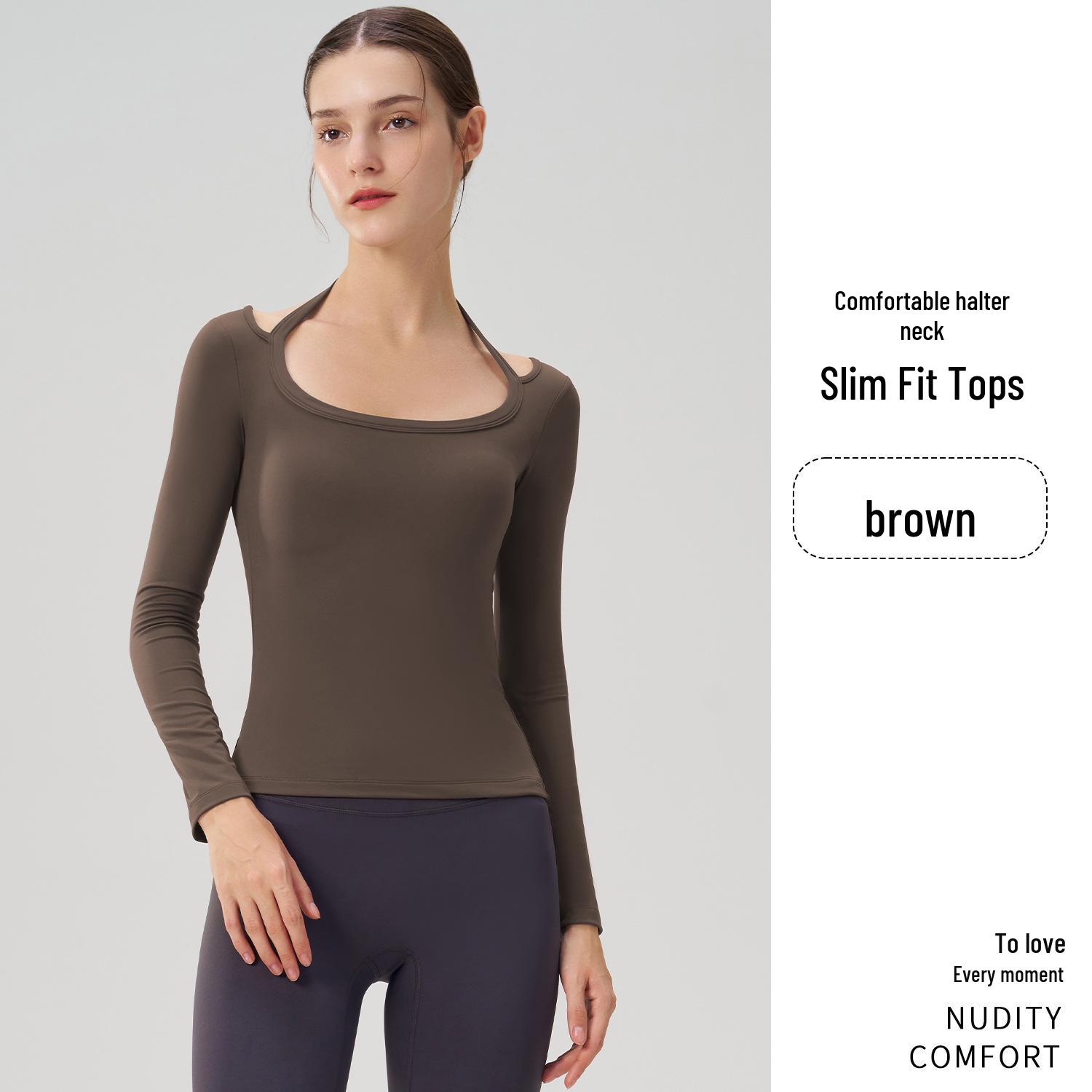 

Женский топ-халтер с длинным рукавом, облегающего кроя, класса люкс: Футболка Pure Desire для сладко-острого стиля S