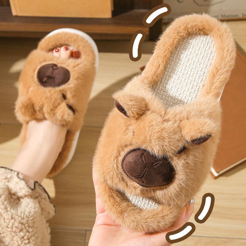 

Capybara Women Slippers Cute Cartoon Home Slippers Comfortable Platform Ladies Fashion Linen Indoor Slipper Spring Wholesale 36-37 коричневий