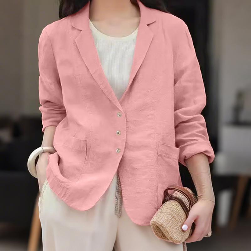 

ZANZEA Женский кардиган-блузка с лацканами, свободного кроя, с длинными рукавами, в стиле кэжуал 5XL розовый