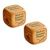 1/2/3/5/6/8Pcs Wooden Quilter Dice with 6 Engraved Quilting Tasks Solid Wood Quilting Embroidery Knitting Projects Baking Drinking Decision Dice Tools