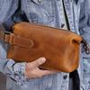 2026 Crazy Horse Leather Retro Wash Bag Multifunctional Leather Storage Bag First Layer Cowhide Men's Handbag Handbag