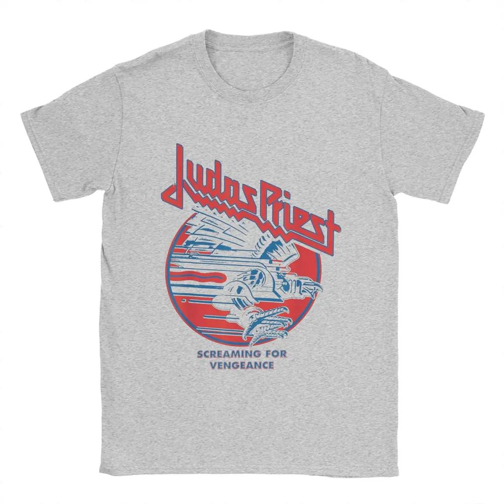 Judas Priest T Shirts for Men Cotton Funny T-Shirts Crewneck Tees Short Sleeve Clothing Graphic
