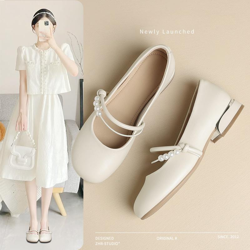 Søte Retro Mary Jane Sko Grunne Sko Franske Dame Sko Temperament Allsidige Små Lærsko