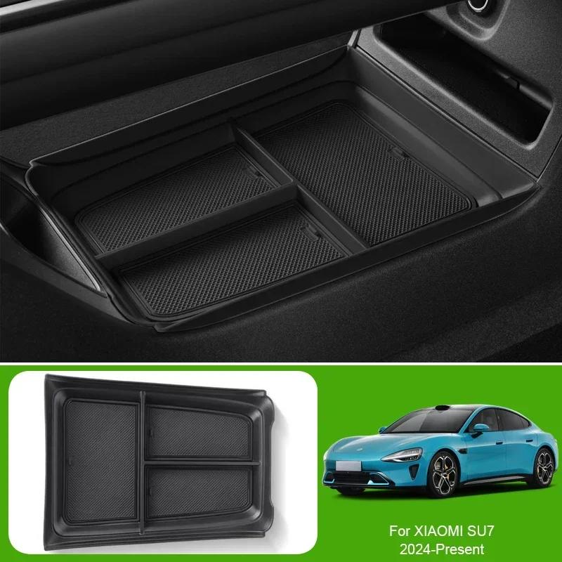 Car Armrest Box Storage Door Organizer Barrel For XIAOMI SU7 2024-Present GPS Under Central Control Tray Water Cup Holder