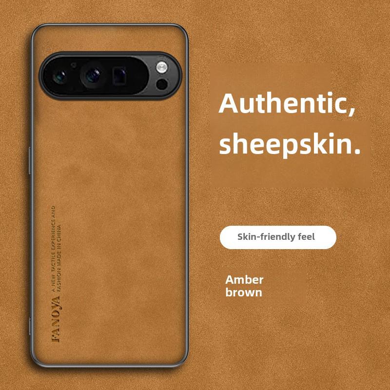 Pixel9Pro XL Leather Phone Case for Google 8A Pixel9A - Sheepskin Protective Cover