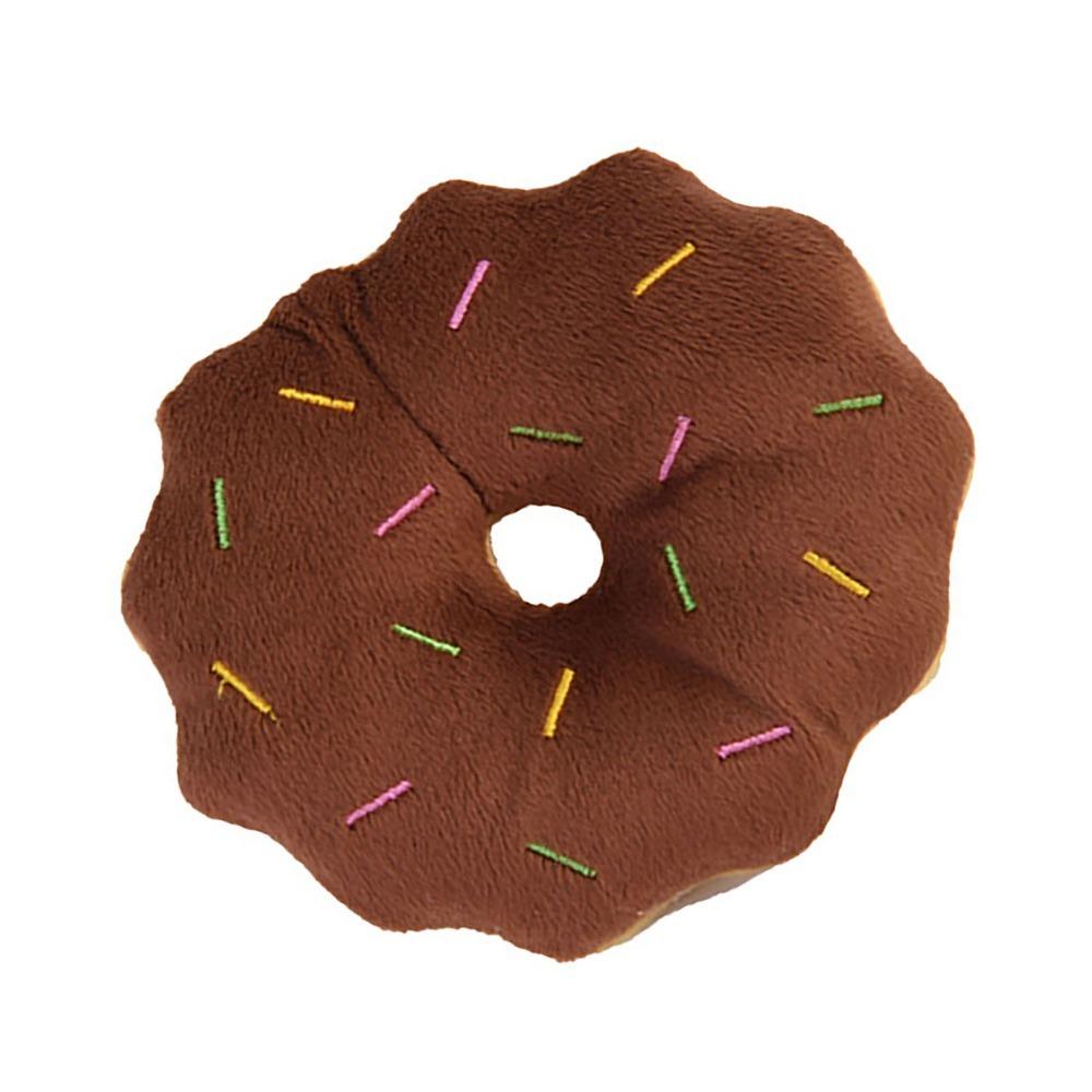 Runde Form Hundekauspielzeug Ring Plüschoberfläche Welpen Spielzeug Quietschendes Haustierspielzeug Tägliche Haustierunterhaltung