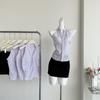 Striped 2 Piece Skirt Set Women Korean Fashion Sexy Y2k Crop Top Shirt + Low Waist Short Skirt Blouse Suits 2000s Retro Y2K
