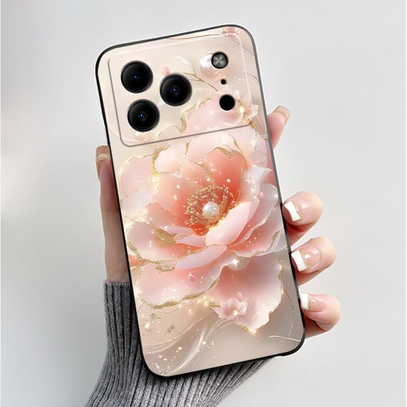 For Doogee Note 56 Case Luxury Fashion Butterfly Flowers Black Soft TPU Silicone Phone Cover for Doogee Note56 Shockproof Casing