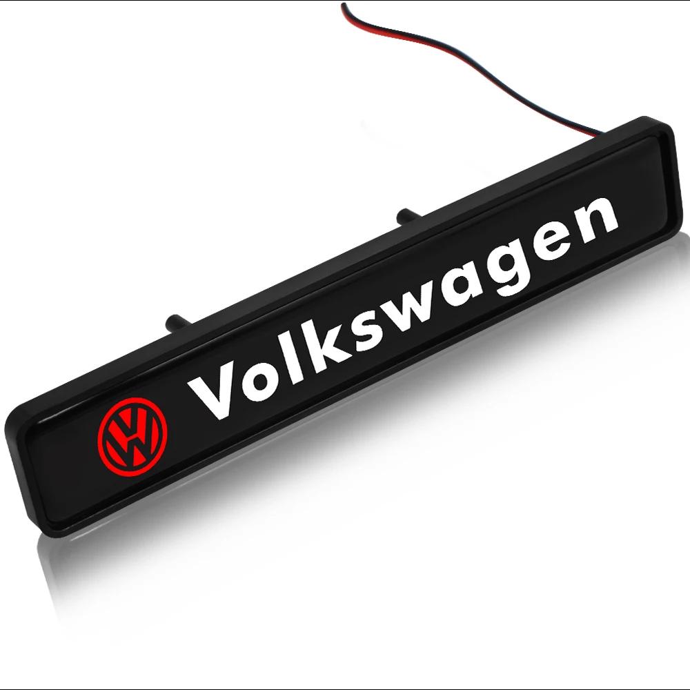 Car Front Grille Sticker Badge Head Grill Emblem LED Light Emblem For Volkswagen CC Polo Golf 4 5 6 7 MK7 MK5 MK4 MK6 Transporter
