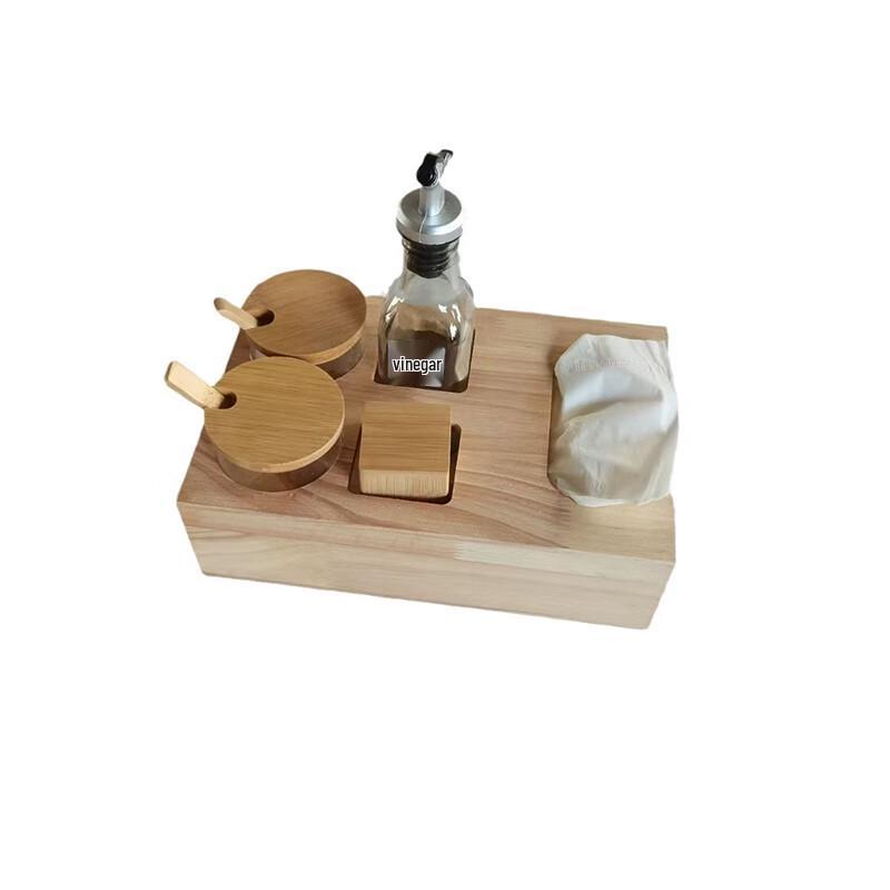 Mingchuxing Solid Wood Base Dining Table Condiment Set