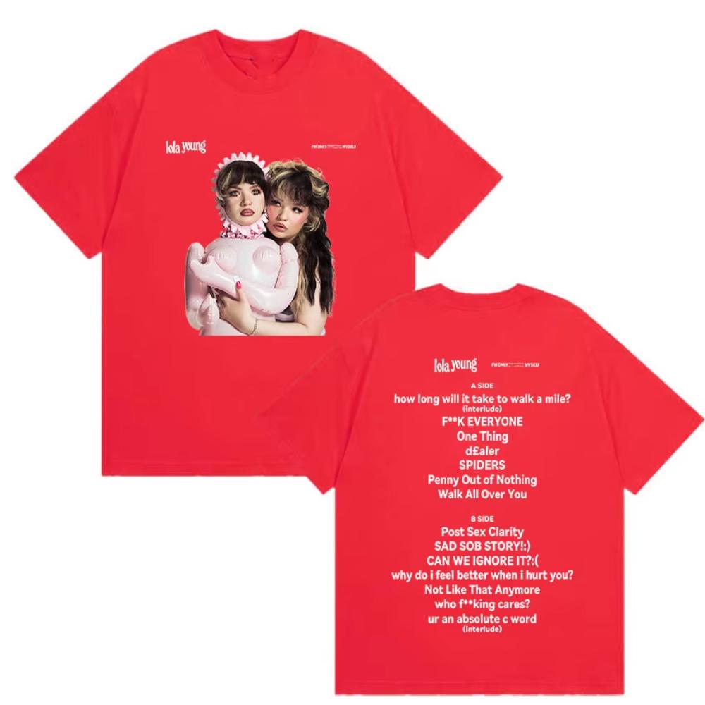 Singer Lola Young Tour 2025 Fans Gift Graphic T Shirt Men's Women Vintage Aesthetic T-shirt Fashion High Quality Cotton T Shirt