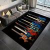 Polyester Guitar Print Decorative Rug - Non-Slip, Sound-Absorbent Carpet Chair Mat for Living Room, Bedroom - Durable, High-Density Crystal