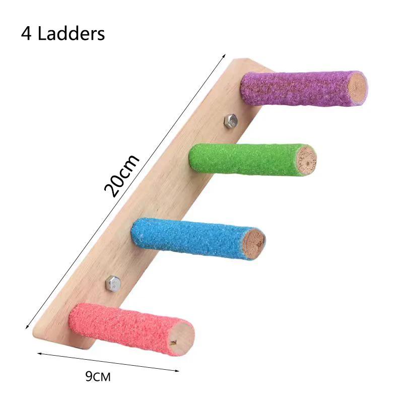 4/6/8 Step Bird Parrot Climbing Ladder Pet Interactive Bird Parrot Toy Ladder for Hamster Cage Funny Grinding Stick Climbing Toy