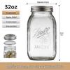 Retro Mason Glass Storage Jar with Lid - Food Grade Transparent Kitchen Container