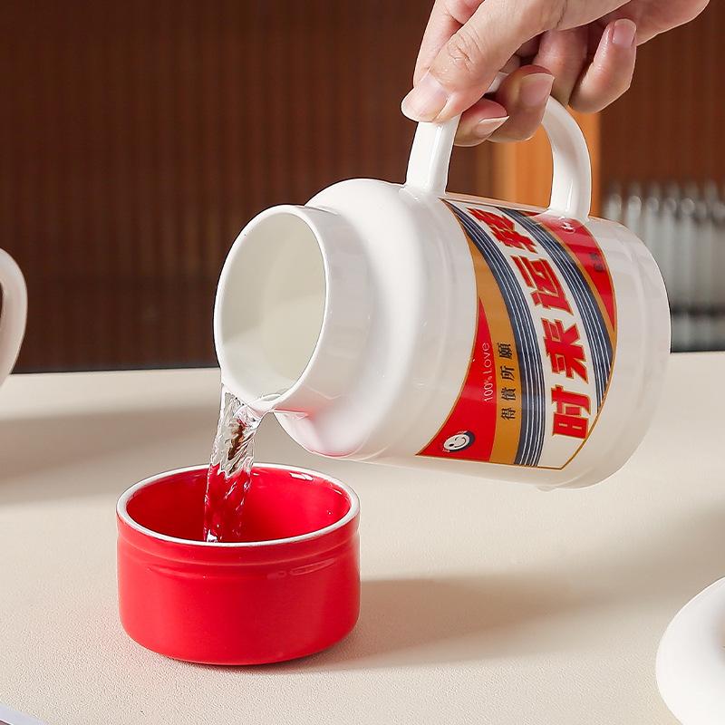 Sauce latte mug, creative water cup, high-value personalized household cup, souvenir, opening event gifts