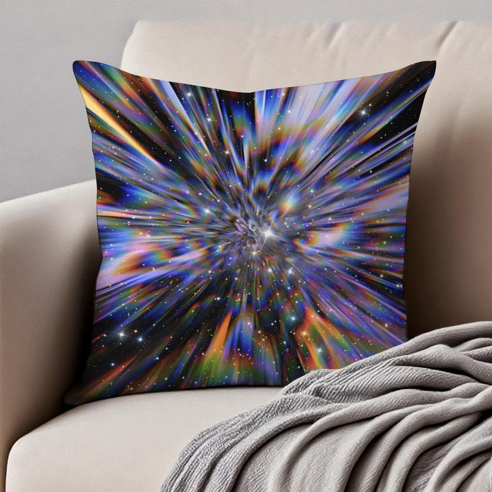 Dreamy Universe Starry SciFi Cushion Cover Pillowcase Antidustmite Invisible Zipper Short Plush Sofa Cushion