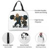 Dwayne Johnson And Kevin Hart Gym Cartoon Insulated Lunch Bag for Women Kids Portable Food Boxes Thermal Lunch Box Tote