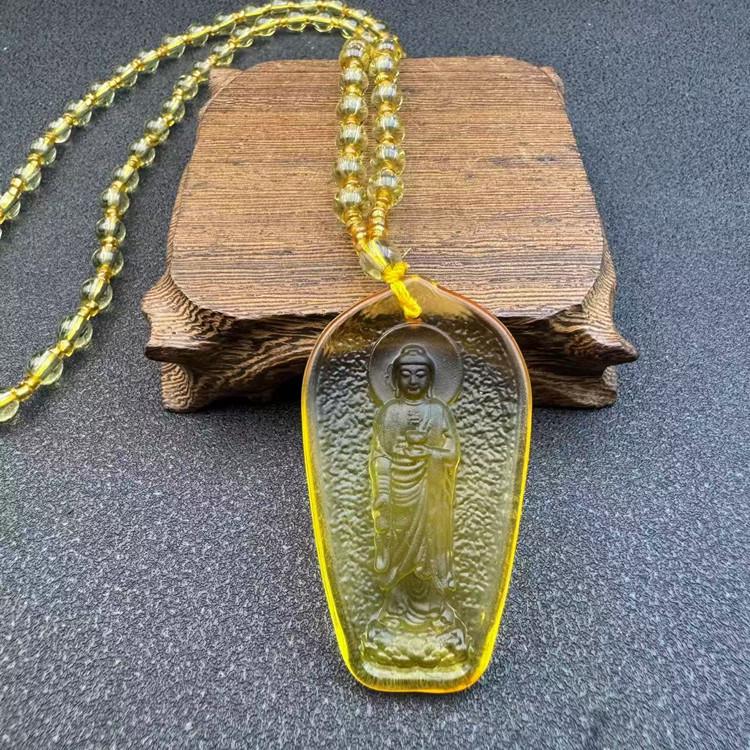Glazed Ksitigarbha Bodhisattva Pendant Necklace