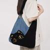 Autumn Winter Women's Bag Lamb Wool Large-capacity Denim Splicing Shoulder Messenger Bag