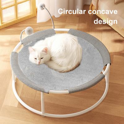 Yousheng Elevated Cat Bed Free-Standing Round Cat Hammock Bed with Removable Washable Mesh Cooling Pet Sleeping Bed for Cats Dogs