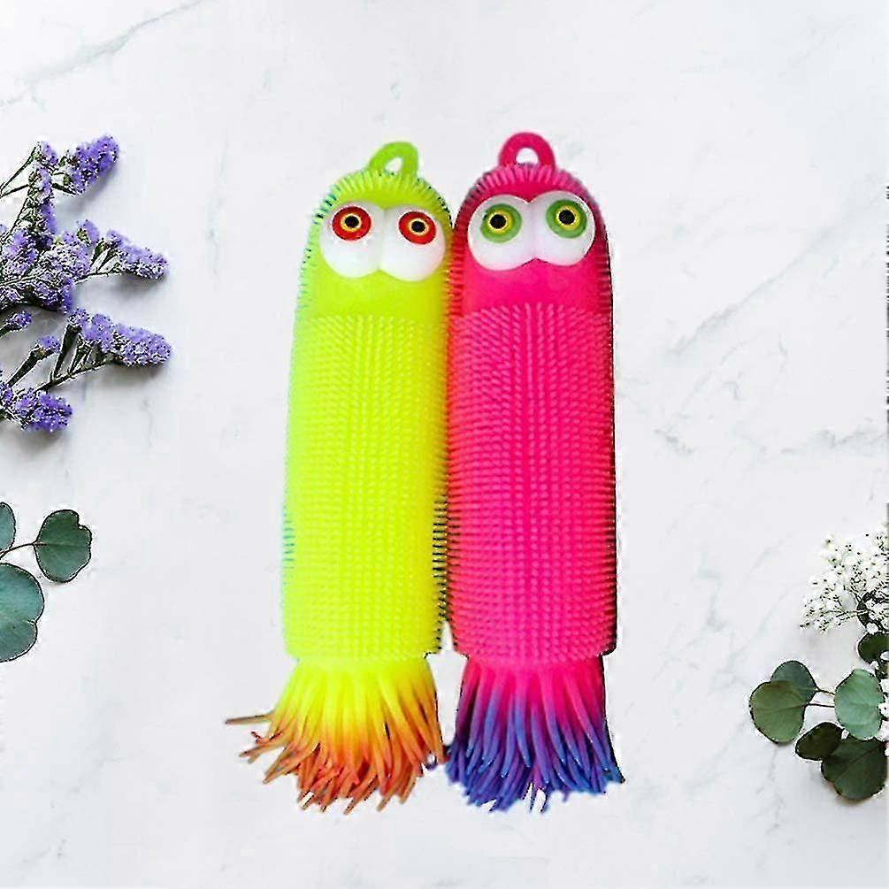 Flashing Light Up Stretchy Caterpillars Squid, 2pcs Stress Balls Toy, Anxiety And Stress Relief Toys For Adults Teen Kids ( Random Color )