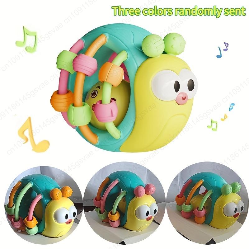 Hand-Held Baby Rattle Puzzle Early Education Snail Rattle Plastic Ball Color Festival Can Send Birthday Christmas Gifts