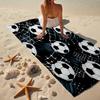 Ultra-Soft Beach Towel with Soccer Theme,Ideal for Pool - Camping, Diving - Perfect Travel Essential, Vibrant Beach Towel.