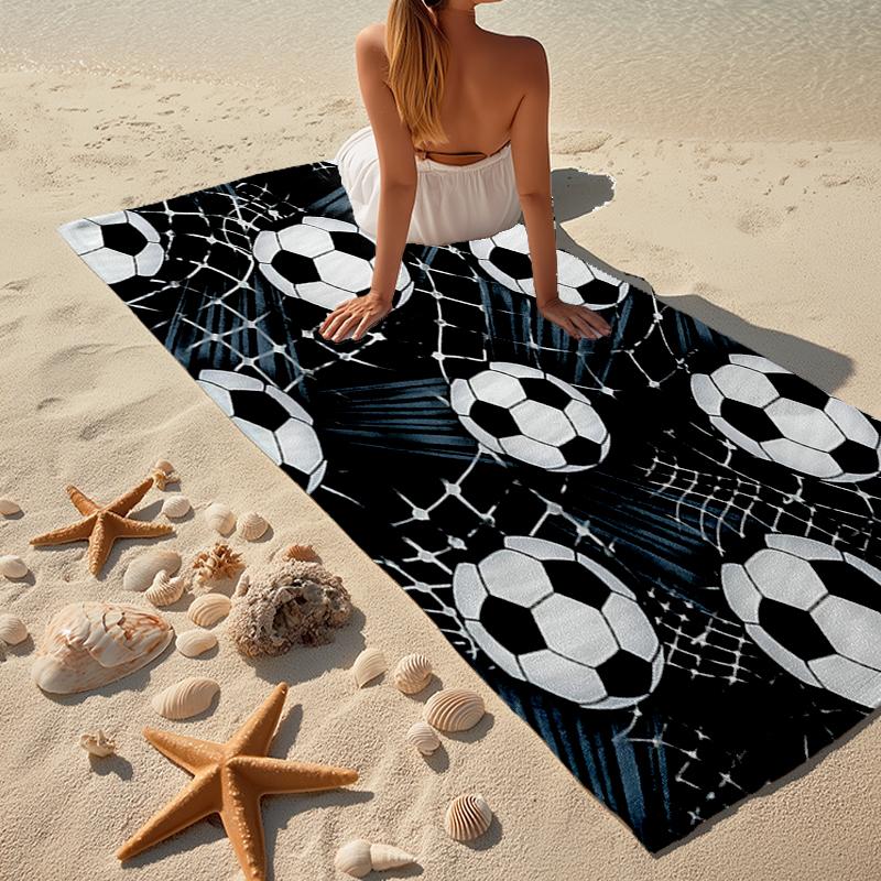 Ultra-Soft Beach Towel with Soccer Theme,Ideal for Pool - Camping, Diving - Perfect Travel Essential, Vibrant Beach Towel.