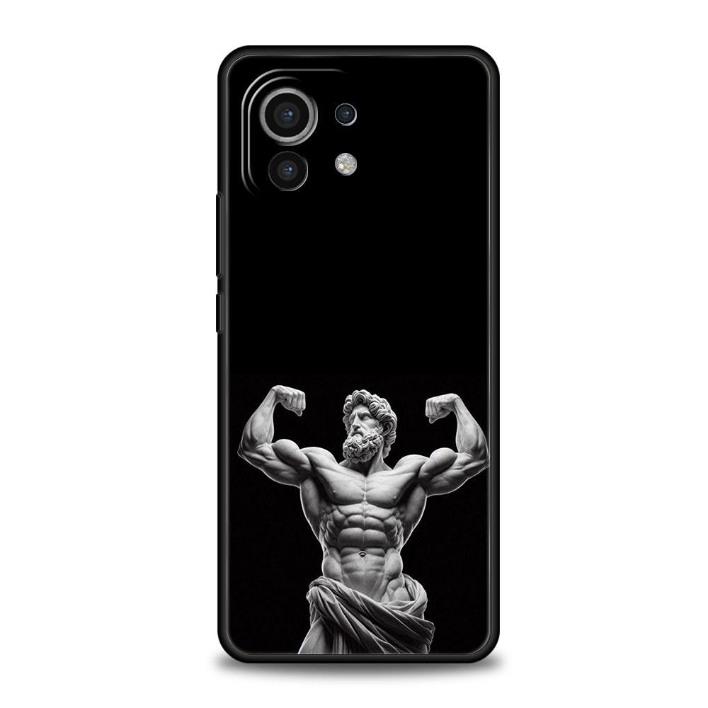 Phone Case For Xiaomi Mi 15 14 13 12 11 Lite 14T 13T 12T 11T Pro Poco X6 X5 X3 Pro F6 F5 F4 Gym Fitness Bodybuilding Black Cover