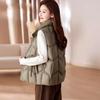 Stand-up collar down vest women's 2024 winter new fashion design sense twist rope warm vest outside vest tide