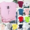 Camisetas de cuello redondo con estampado de abejas para mujer, confeccionadas con suave tejido de algodón para mayor comodidad