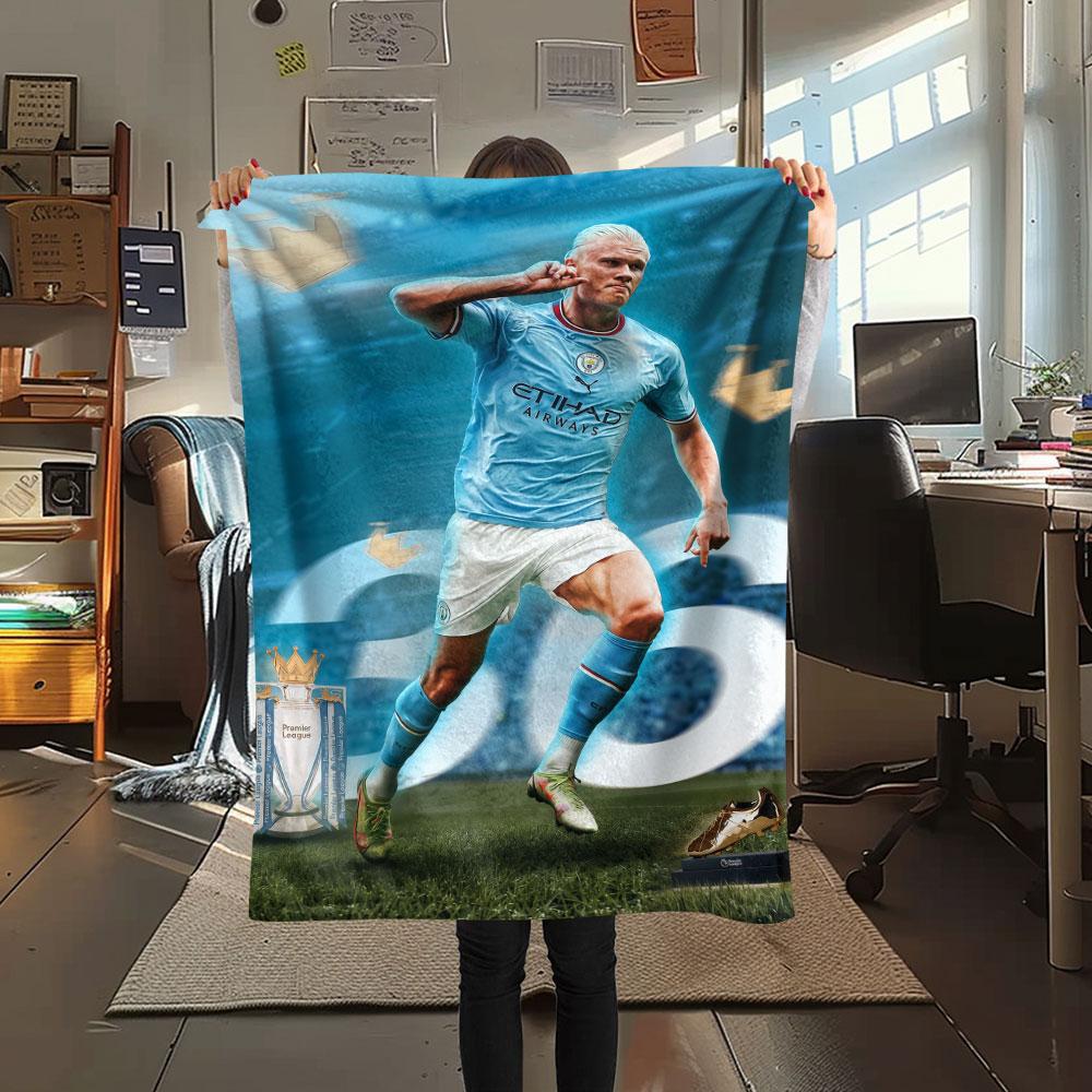 Erling Haaland Koning Deken, Hoge Kwaliteit Comfortabel voor Alle Seizoenen, Woondecoratie, Warmte en Comfort