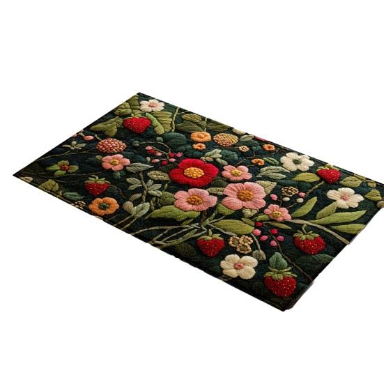 Fußmatte 3D Blumenmuster Starke Wasseraufnahme Schnell trocknend Anti-Rutsch Fußmatte Schlafzimmer Badezimmer Balkon Teppich